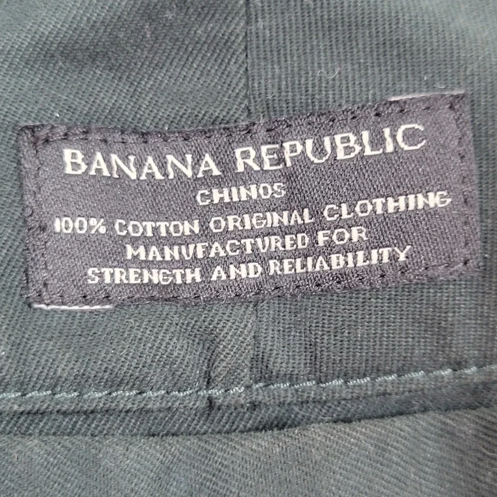 Banana Republic Emerson Chino Mens 33x34 Green Excellent Straight Leg Cotton